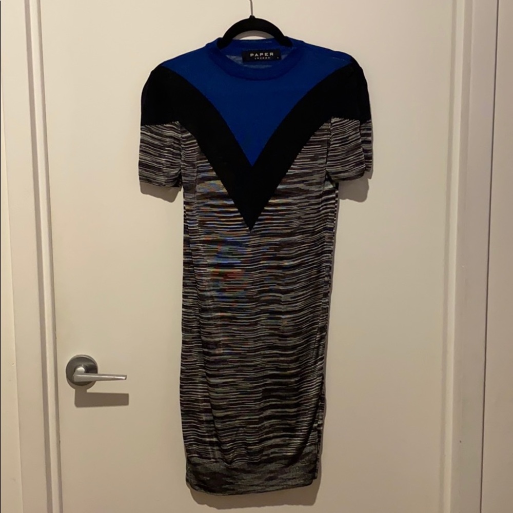 Blue and Black Space Dye Dress - Paper London